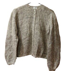 Philosophy Di Alberta Ferretti Jewel Button Balloon Sleeve Wool Cardigan L XL